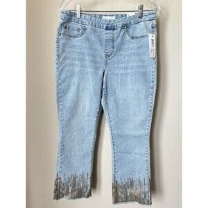 Tribal Jeans Size 10 Desert Blue Audrey Mid-Rise Straight Crop Denim Jeans - NWT